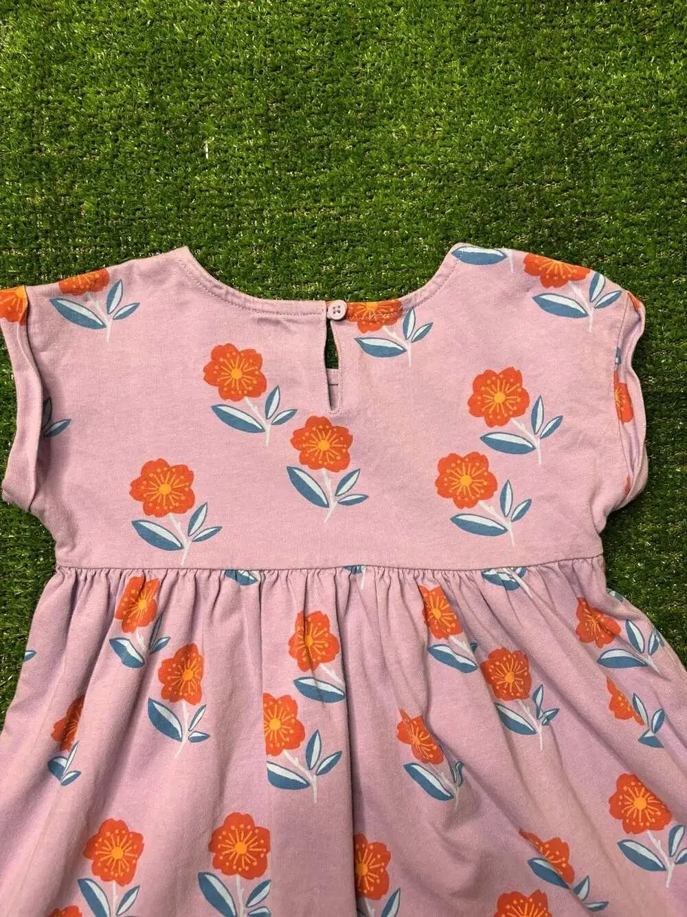 Tea Collection Purple Floral Red Flower Print Dress Size 4T